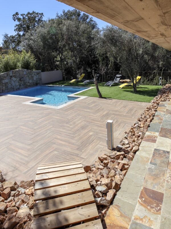 Piscine vue du patio